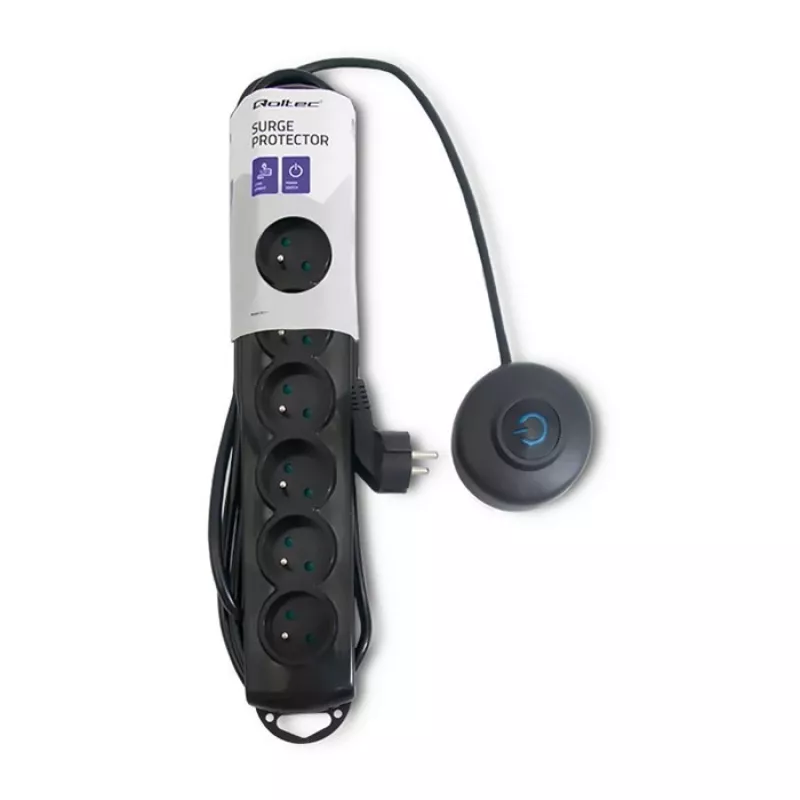 Protezione da sovratensione Qoltec 50171 nero 7 prese AC 230V 1,5m