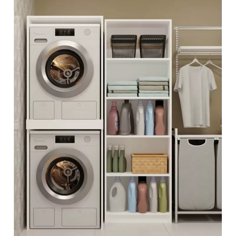 top e shop POLA TWIN armadio per lavanderia per lavatrice e asciugatrice – bianco