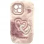 RealPower 495554 Flauschi 2 custodia soffice per iPhone 15, bianco/rosa