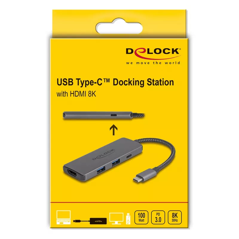 DeLOCK docking station USB Type-C 8K HDMI USB PD 3.0 100 W