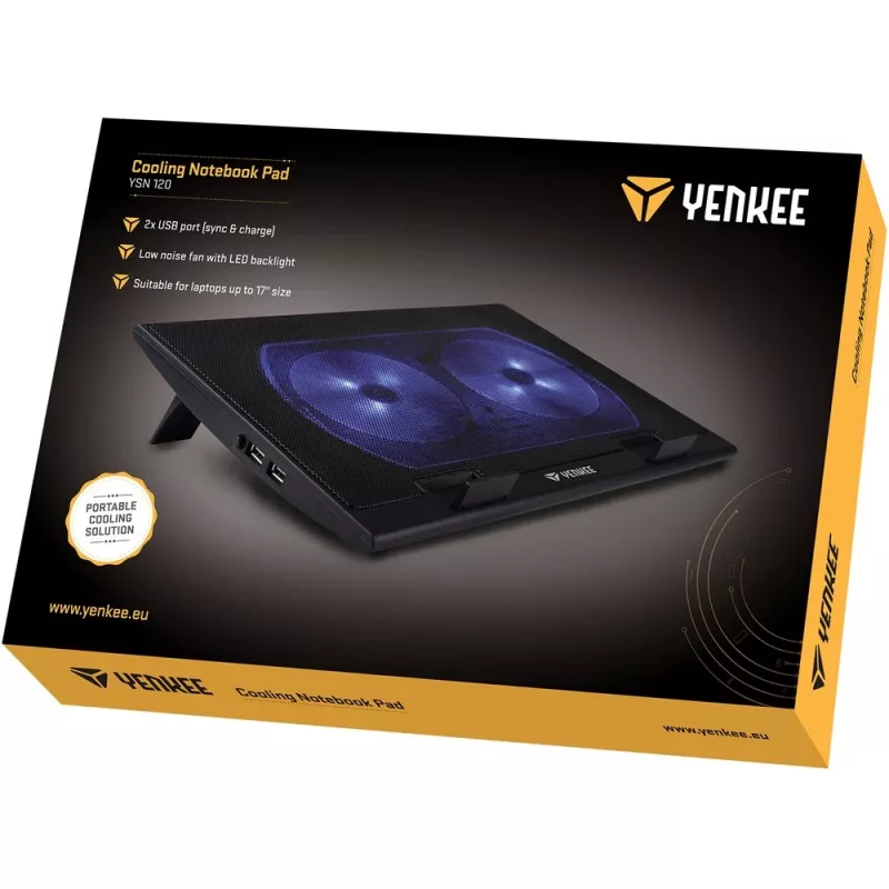 Base di raffreddamento per laptop YENKEE YSN 120 43,2 cm nero blu