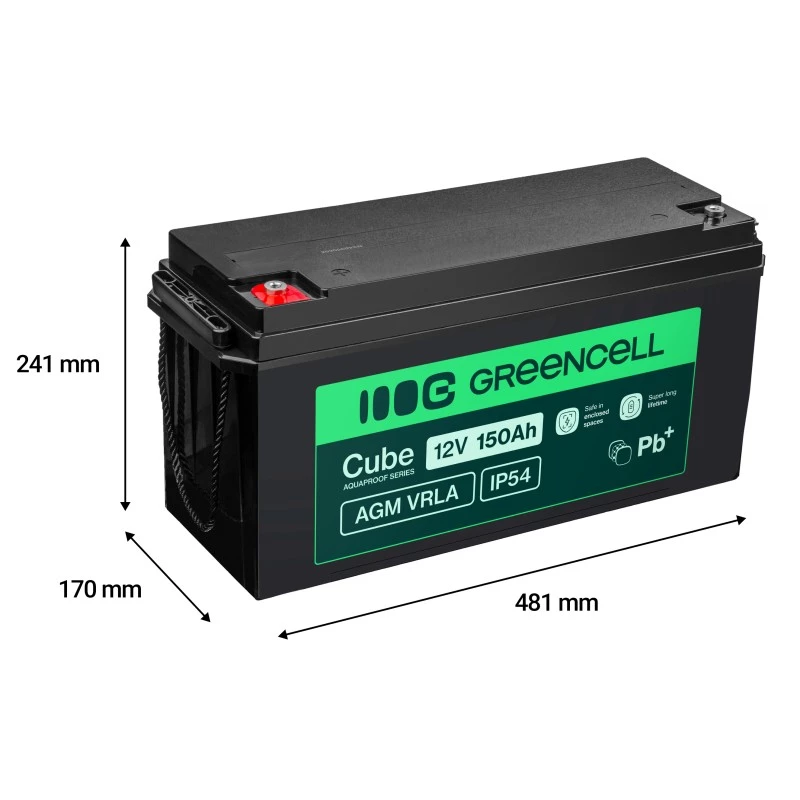 Batteria AGM Green Cell AGM12V150AH-J 12V 150Ah piombo-acido sigillata