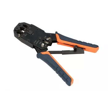 Pinza crimpatrice RJ45 Extralink 4P+6P+8P con cricchetto per connettori modulari, 1 pz.