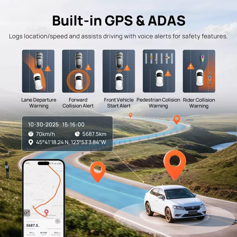 70mai A810S set dash cam 4K con telecamera posteriore RC24