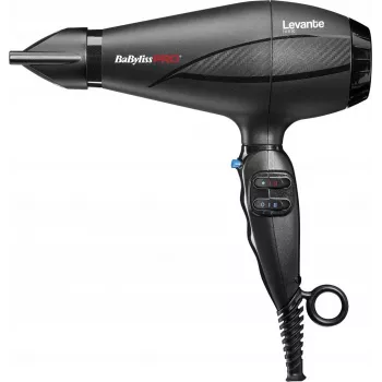 Asciugacapelli BaByliss PRO Levante 2100 W, motore AC, ionico, 2 temperature/2 velocità, nero