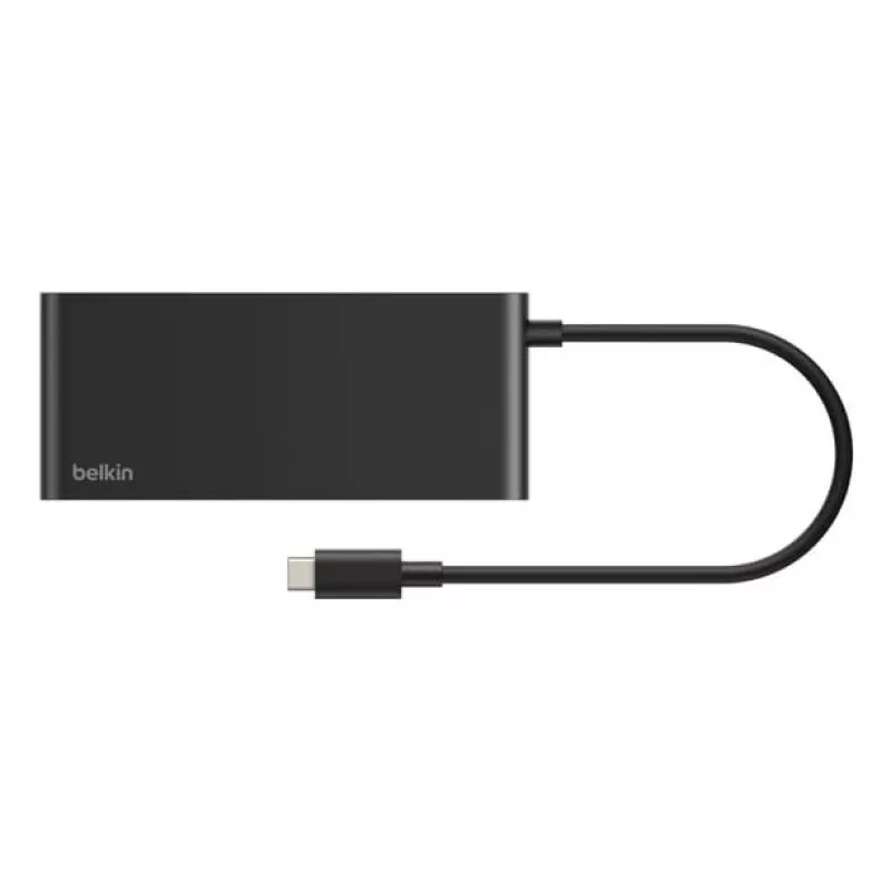 Belkin Connect, USB Type-C, HDMI, USB 2.0 Type-A, USB 3.2 Gen 1 (3.1 Gen 1) Type-C, MicroSD (TransFlash), SD, nero, cavo tondo, 0,2 m