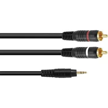 Cavo adattatore Omnitronic jack 3,5 mm a 2×RCA, 1,5 m, modello 30225151