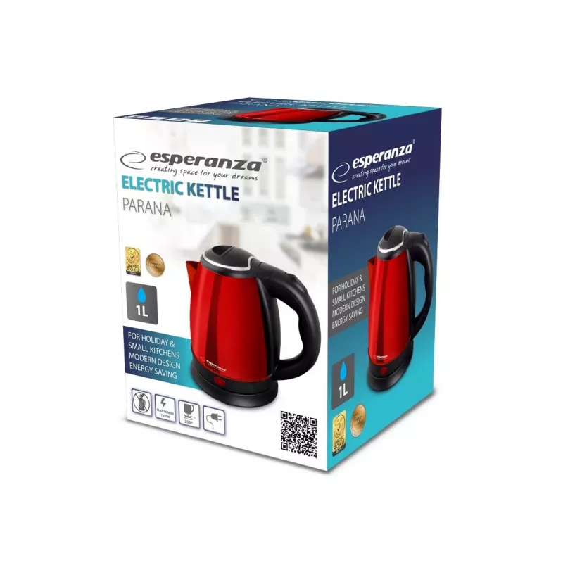 Bollitore elettrico Esperanza EKK128R Parana 1 L nero, rosso 1350 W
