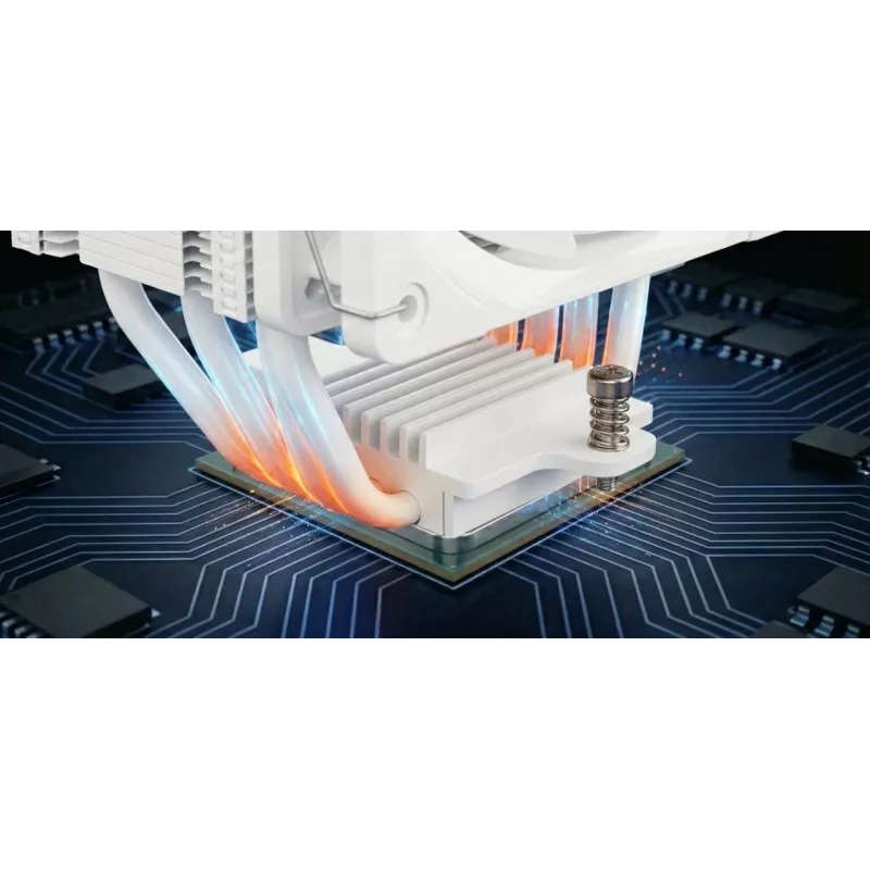 Dissipatore CPU ad aria MODECOM Volcano 0C T721 ARGB 120 bianco, single tower, ventola 120 mm