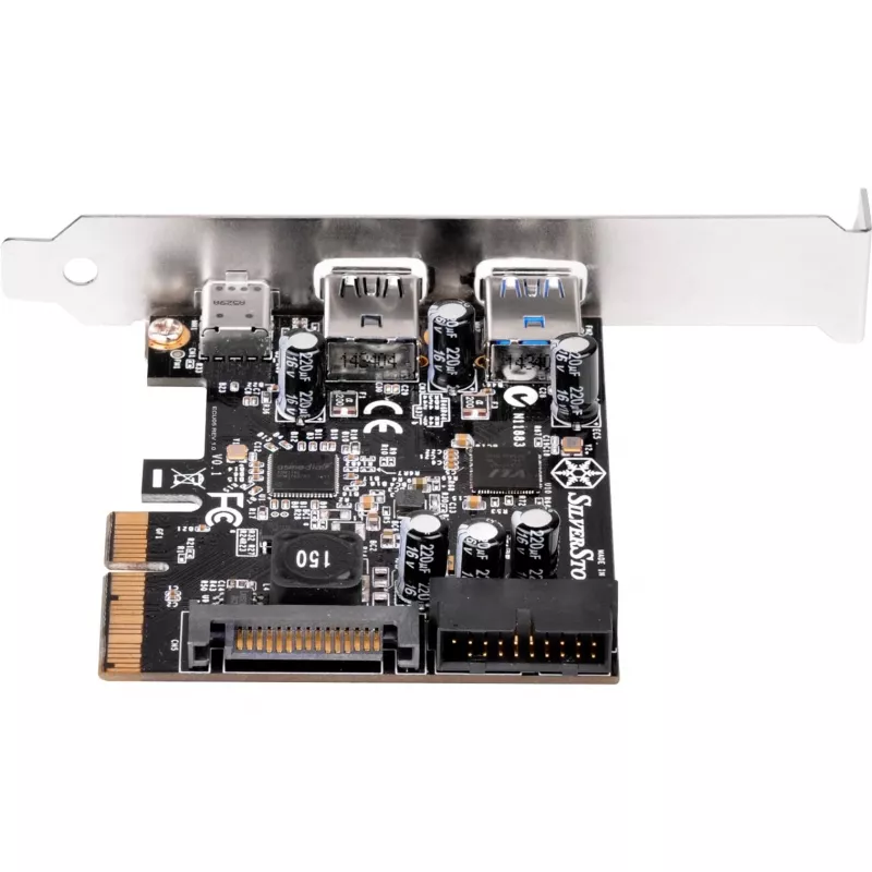 SilverStone ECU05 - adattatore USB - PCIe 2.0 x2 low profile - USB 3.1 Type-C x 1 + USB3.0 x 2 + USB3.0 (interno) x 2 (SST-ECU05)
