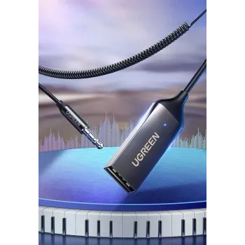 Ricevitore audio UGREEN CM309 Bluetooth 5.0 USB con jack AUX 3,5 mm, nero, 20–20000 Hz