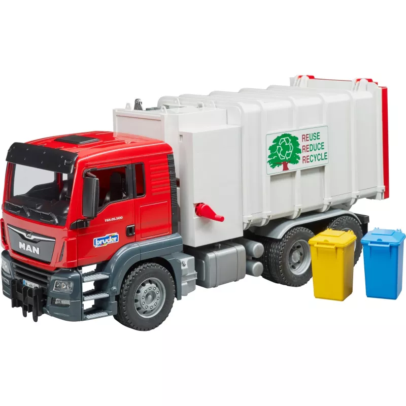 Bruder Man camion compattatore a caricamento laterale 2-4 - età 5-7