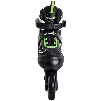 Pattini in linea regolabili per bambini taglia 33-36, verde/nero