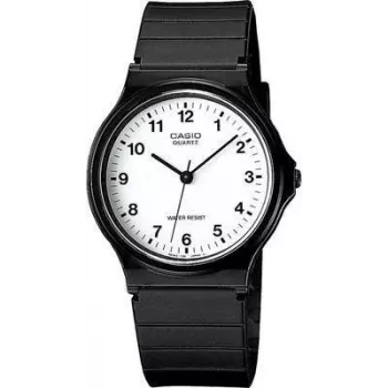 Orologio analogico CASIO MQ-24-7BLLGF — movimento al quarzo, cassa e cinturino in resina nera, impermeabile