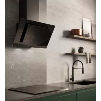 Cappa a parete verticale Eco Duo vetro nero