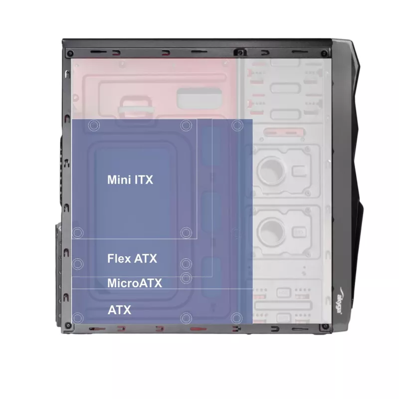 Akyga AK13BK case Micro Tower, ATX/Micro ATX/Mini ITX, nero