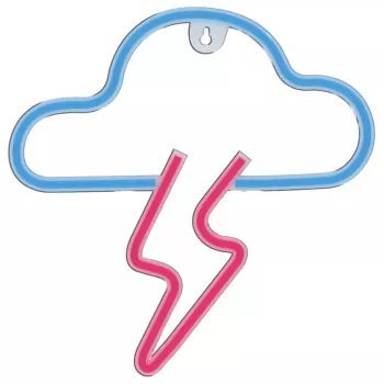 Luce neon MANTA SNL71BL Nuvola con fulmine Blu‑Rosa – insegna LED neon decorativa