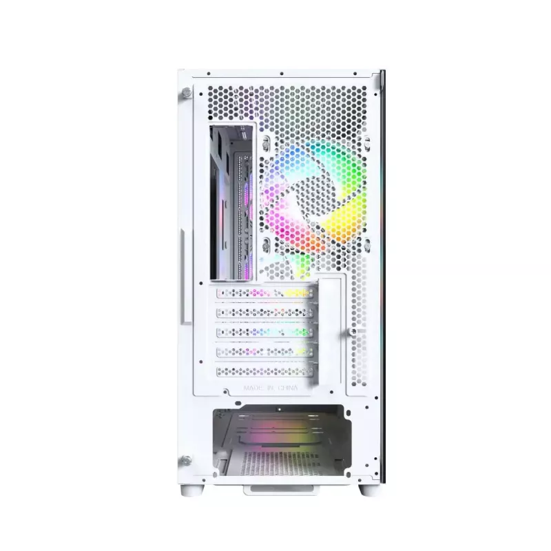 Case PC Montech X5M (W) Micro Tower, bianco — Micro-ATX/Mini-ITX, supporta alimentatori ATX, 3x120 mm anteriori, 1x120 mm posteriori, 2 alloggiamenti 3,5 inch, 4 alloggiamenti 2,5 inch