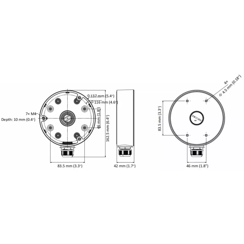 Scatola di derivazione Hikvision DS-1280ZJ-DM21 Nero Universale 4,5 kg