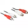Goobay 50027 cavo prolunga stereo RCA, 2x RCA maschio a 2x RCA femmina, 5 m, nero