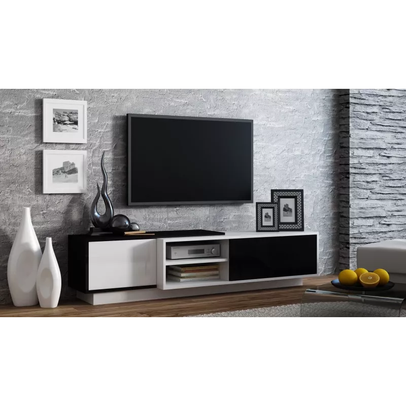 Mobile TV Cama SIGMA1 180 bianco/nero lucido