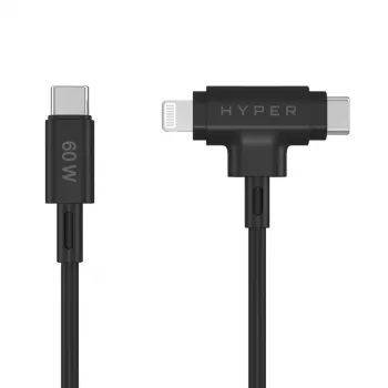 HYPER HyperJuice cavo USB USB 2.0 1,5 m USB-C USB-C/Lightning nero