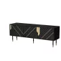 Mobile TV Cama Meble MOUNTAIN 154x40x55 cm – piano in truciolare, nero e oro