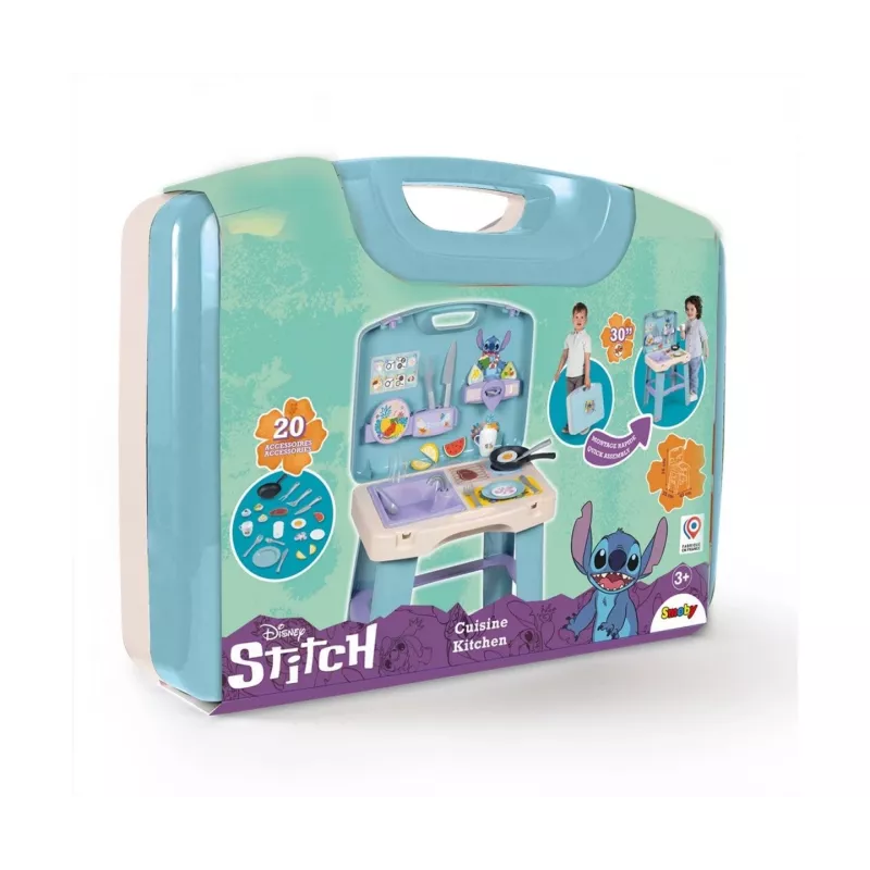 Cucina giocattolo SMOBY Stitch Kitchen 7600311909 con accessori – Set cucina giocattolo per bambini