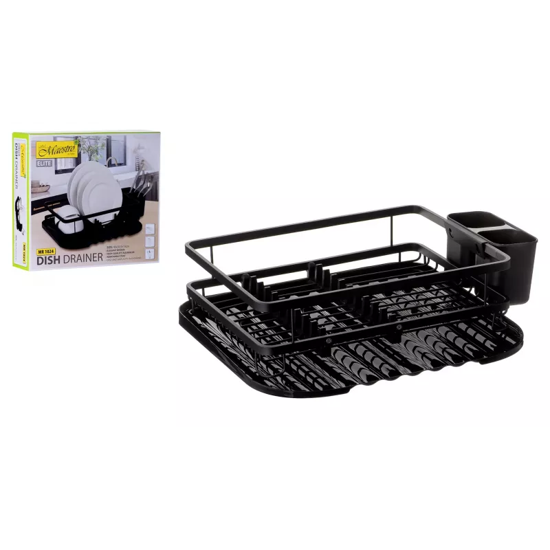 Scolapiatti Maestro MR-1024, 40 cm, struttura in alluminio, struttura a un piano, vaschetta raccogligocce
