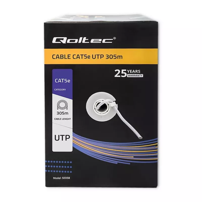 Cavo patch Qoltec UTP CAT5E, 305m