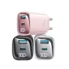 Caricabatterie usams CC229 30W GaN USB-C e USB LED caricabatterie da viaggio compatto