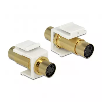 Modulo Keystone DELOCK 86338 — Mini-DIN 4 su Mini-DIN 4, bianco, 22×40×15 mm