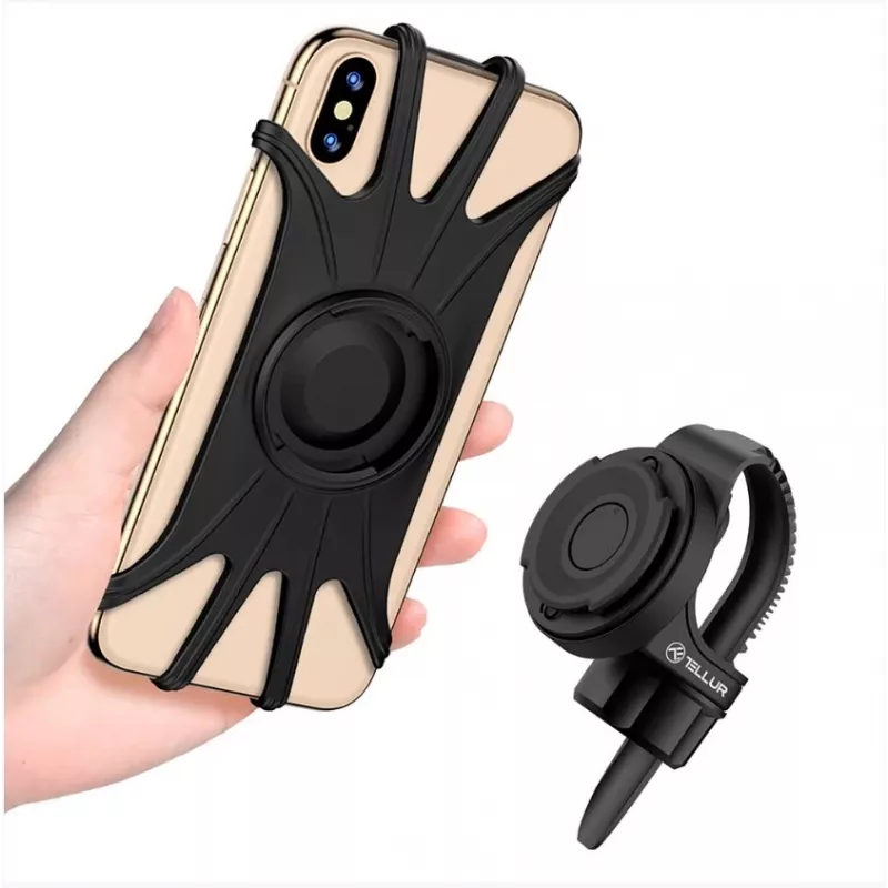Supporto per bici Tellur BPH100 nero – supporto da manubrio per smartphone, supporto regolabile