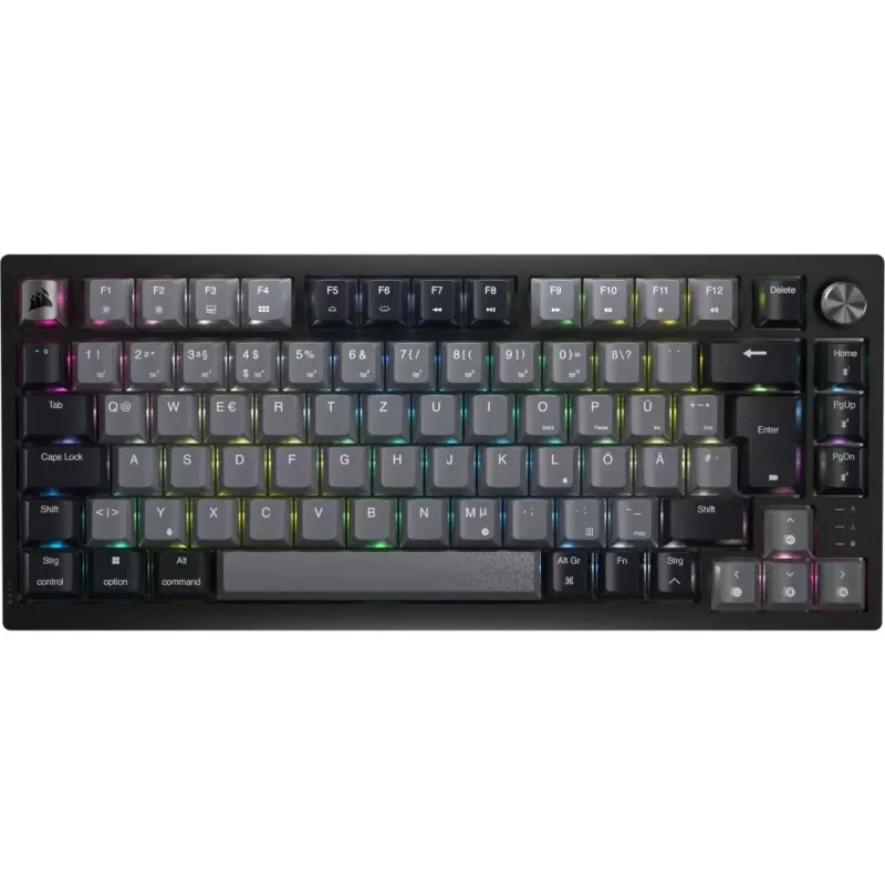 Corsair Gaming K65 Plus Wireless tastiera gaming 75% RGB, MLX rosso - nero, grigio