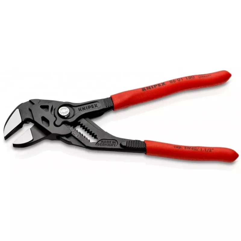 Knipex 86 01 180 chiave a pinza, 180 mm, apertura max 40 mm, regolabile in 15 posizioni, rossa