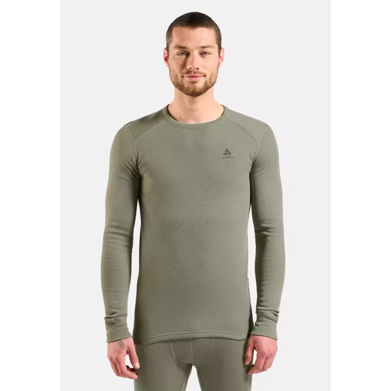 ODLO BL TOP girocollo manica lunga ACTIVE WARM intimo termico a manica lunga, taglia M, grigio