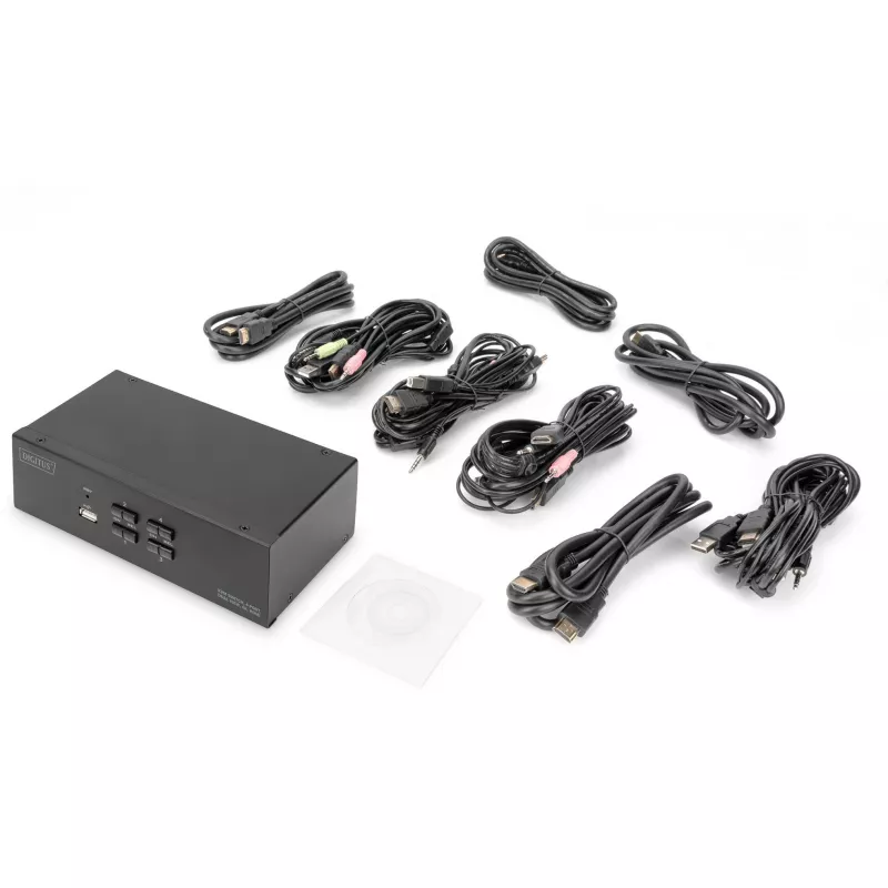 KVM switch Digitus DS-12883 4 porte dual display 4K HDMI USB