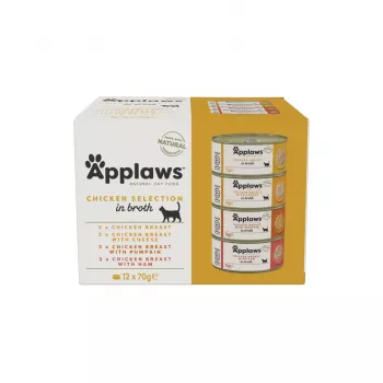 APPLAWS Chicken Selection in Broth - cibo umido per gatti - 12x70g