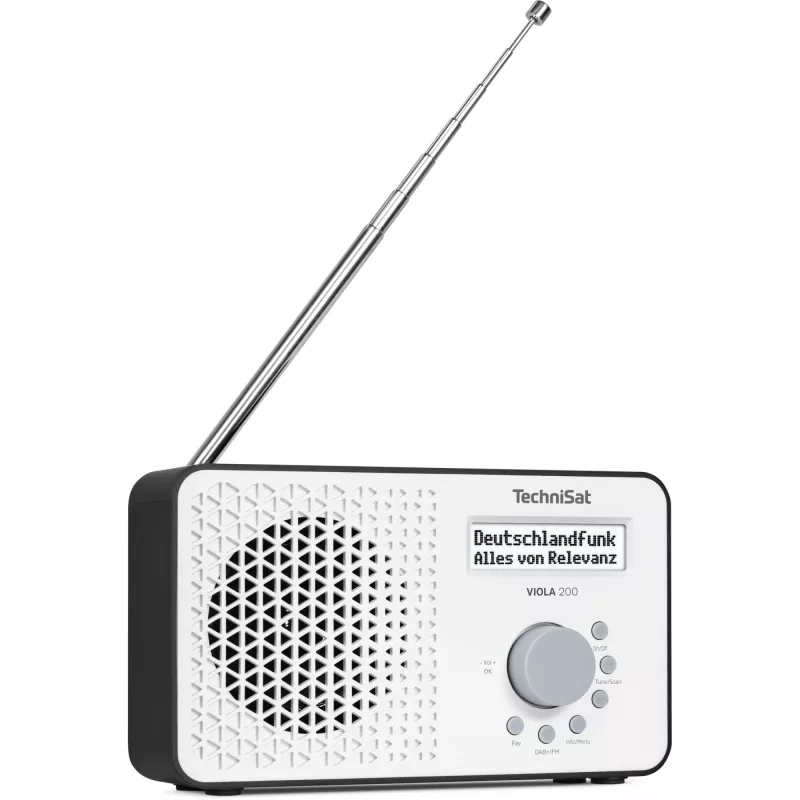 TechniSat VIOLA 200 radiosveglia digitale DAB+, bianco/nero