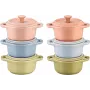 Set 6x mini cocotte rotonda 10 cm, multicolore
