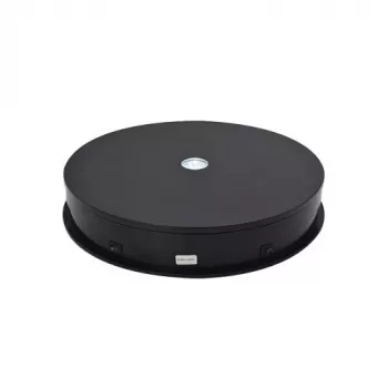 Espositore rotante elettrico a 360° con illuminazione LED, rotondo circa 30 cm, nero