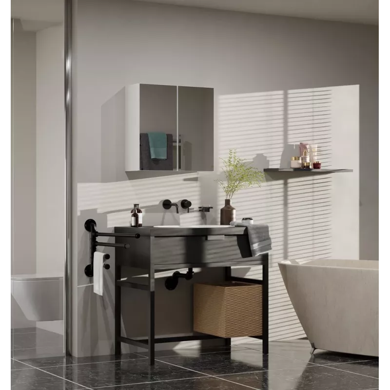 Mobile bagno Topeshop POLA 2DL BIEL bianco