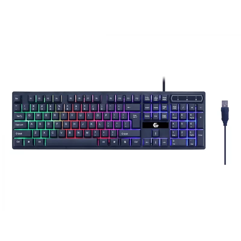 Tastiera e mouse da gaming GEMBIRD GGS-UMGL4-02 - full-size USB QWERTY US-inglese, nero, retroilluminazione LED