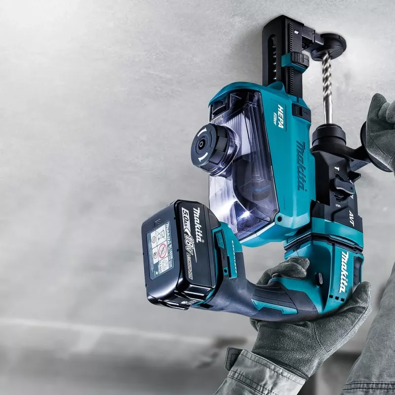 Martello combinato a batteria DHR182ZU, 18Volt, martello perforatore blu/nero, Bluetooth, senza batteria e caricabatterie