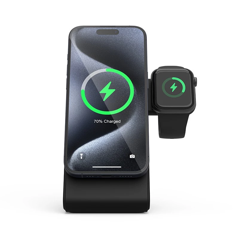 Caricabatterie da interno Crong CRG-MSPS-BLK smartwatch nero Lightning USB wireless
