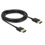 DeLOCK Slim High Quality - cavo HDMI con Ethernet - HDMI (M) a HDMI (M) - 25 cm - tripla schermatura - nero - supporto 4K (85117)
