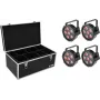 Set fari LED EUROLITE SLS-6 TCL 4x con valigia TDV-1, kit da 4 pezzi, washlight RGBW