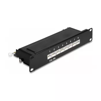 Patch panel DeLOCK 10 pollici 8 porte Cat.6A 1U nero