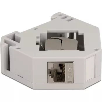 Delock - adattatore modulare - montabile su guida DIN - CAT 6a - STP - grigio - 1 connessione (86014)