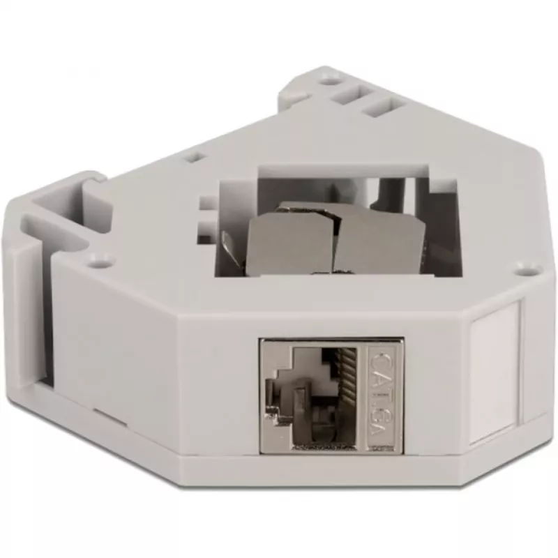Delock - adattatore modulare - montabile su guida DIN - CAT 6a - STP - grigio - 1 connessione (86014)